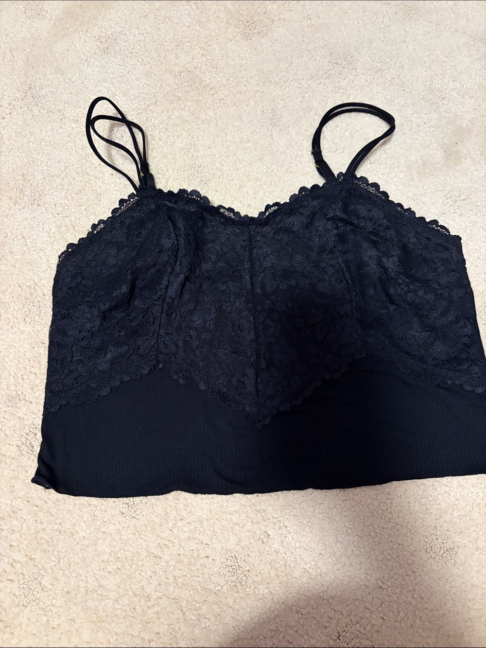 Honeydew XL New without Tags Black Lace Cami Top with Adjustable Straps
